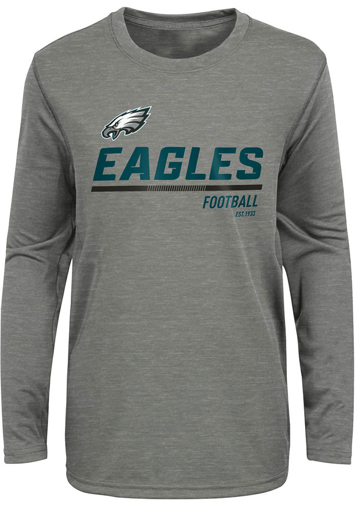 Philadelphia Eagles Youth Grey Engage Long Sleeve T-Shirt