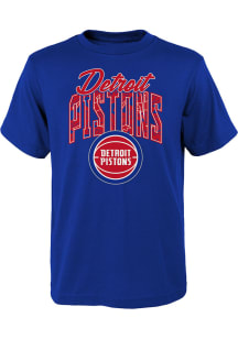 Detroit Pistons Boys Blue Tri Ball Short Sleeve T-Shirt