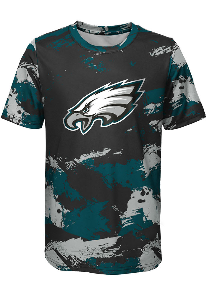 Philadelphia Eagles Youth Grey Dritek Performance Short Sleeve Performance  T-Shirt