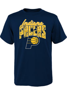 Indiana Pacers Youth Navy Blue Tri Ball Short Sleeve T-Shirt