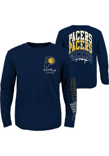 Indiana Pacers Youth Navy Blue Team Drip Long Sleeve T-Shirt