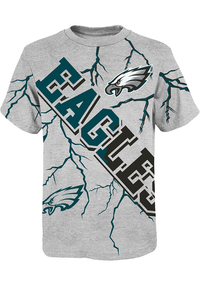 Philadelphia Eagles Boys Highlights Short Sleeve T-Shirt - Grey