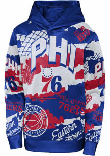 Philadelphia 76ers Youth Blue Over The Limit Long Sleeve Hoodie