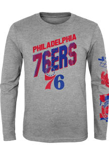 Philadelphia 76ers Boys Grey Parks Wreck Long Sleeve T-Shirt