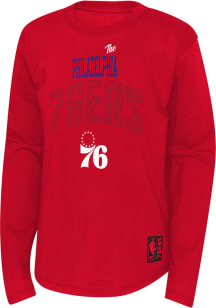 Philadelphia 76ers Youth Red Posterize Long Sleeve T-Shirt