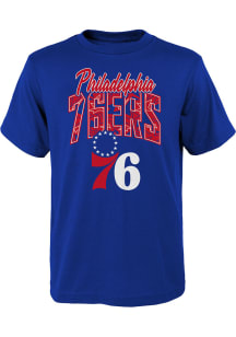 Philadelphia 76ers Boys Blue Tri Ball Short Sleeve T-Shirt
