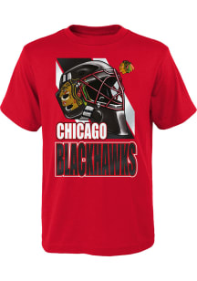Chicago Blackhawks Youth Red Bucket Head Short Sleeve T-Shirt