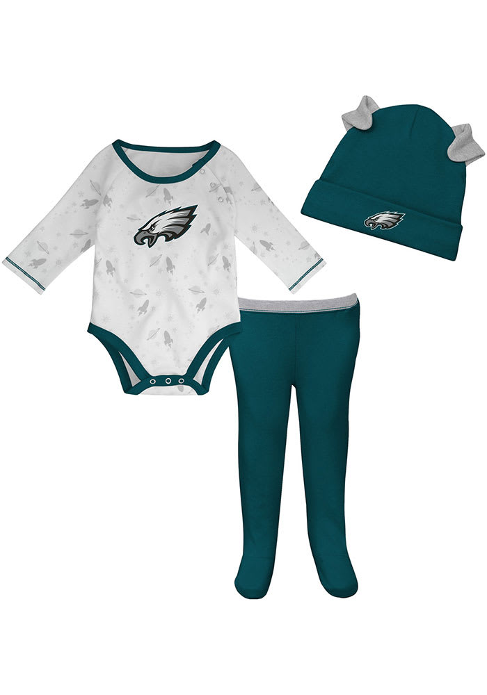Philadelphia Eagles Infant Green Dream Team Hat Set Top and Bottom