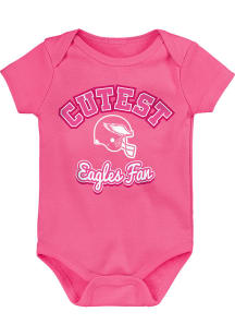 Philadelphia Eagles Baby Pink Cutest Fan Short Sleeve One Piece