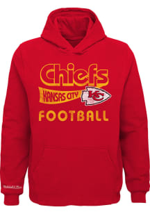 Mitchell and Ness Kansas City Chiefs Youth Red Put Up Numbers Long Sleeve Hoodie