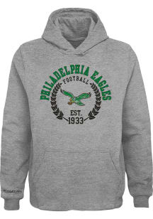 Mitchell and Ness Philadelphia Eagles Youth Grey New School Long Sleeve Hoodie