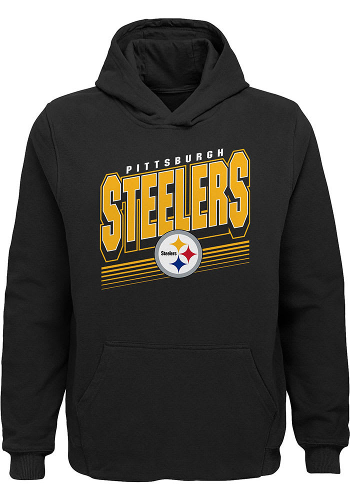 Pittsburgh Steelers Boys Black Big Time Long Sleeve Hooded Sweatshirt