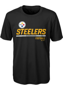 Pittsburgh Steelers Boys Black Engage Short Sleeve T-Shirt