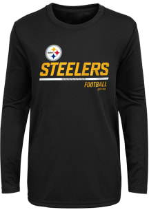 Pittsburgh Steelers Youth Black Engage Long Sleeve T-Shirt