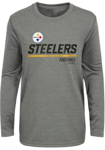 Pittsburgh Steelers Youth Grey Engage Long Sleeve T-Shirt