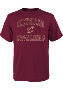 Cleveland Cavaliers Boys Maroon #1 Design Short Sleeve T-Shirt