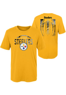 Pittsburgh Steelers Boys Gold Blitz Ball Short Sleeve T-Shirt