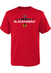 Chicago Blackhawks Youth Red Apro Prime Short Sleeve T-Shirt