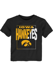 Iowa Hawkeyes Toddler Black Coin Toss Short Sleeve T-Shirt