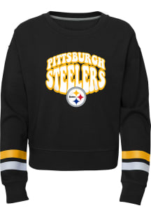 Pittsburgh Steelers Girls Black That 70s Show Long Sleeve Sweatshirt