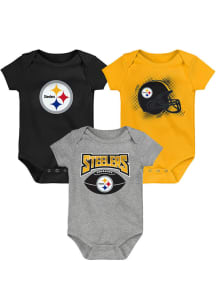 Pittsburgh Steelers Baby Black Game On SS 3PK One Piece