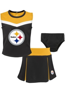 Pittsburgh Steelers Toddler Girls Black Spirit 2PC Sets Cheer
