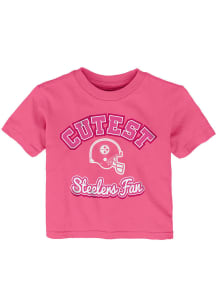 Pittsburgh Steelers Infant Girls Cutest Fan Short Sleeve T-Shirt Pink