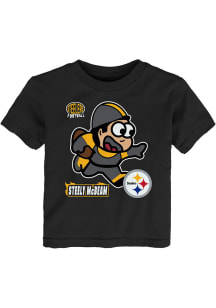 Pittsburgh Steelers Toddler Black Mascot Sizzle Short Sleeve T-Shirt