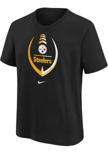 Nike Pittsburgh Steelers Boys Black Football Icon Short Sleeve T-Shirt