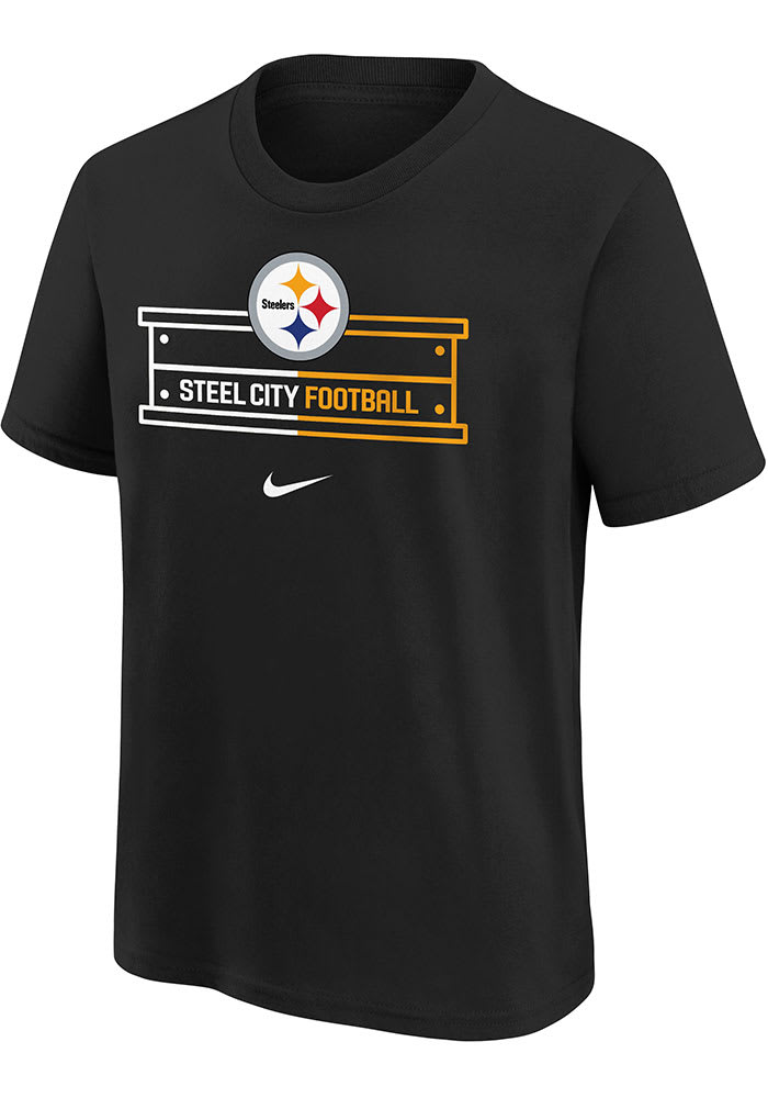 Pittsburgh Steelers Shirt Mens Medium Black Nike Dri-Fit Short