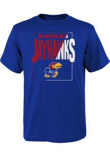 Kansas Jayhawks Boys Blue Coin Toss Short Sleeve T-Shirt