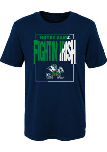 Notre Dame Fighting Irish Boys Navy Blue Coin Toss Short Sleeve T-Shirt