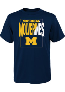 Michigan Wolverines Youth Navy Blue Coin Toss Short Sleeve T-Shirt