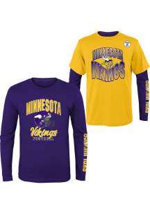 Minnesota Vikings Boys Purple Game Day 3-In-1 Long Sleeve T-Shirt