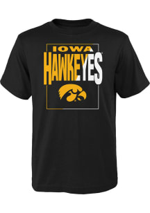 Iowa Hawkeyes Youth Black Coin Toss Short Sleeve T-Shirt