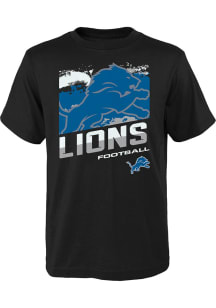 Detroit Lions Youth Black Rowdy Short Sleeve T-Shirt