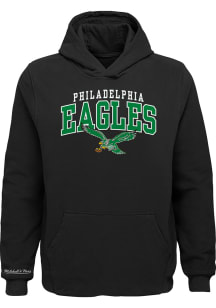 Mitchell and Ness Philadelphia Eagles Youth Black Arch Logo Long Sleeve Hoodie