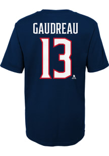 Johnny Gaudreau Columbus Blue Jackets Youth Navy Blue Name and Number Player Tee