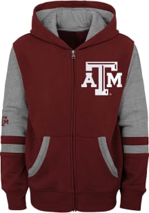 Texas A&amp;M Aggies Boys Maroon Stadium Long Sleeve Full Zip Hooded Sweatshirt