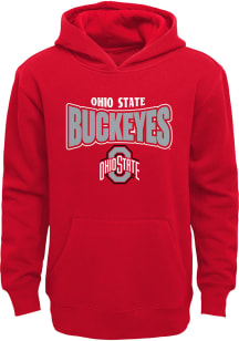 Boys Red Ohio State Buckeyes Draft Pick Long Sleeve Hooded Sweatshirt