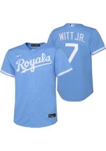 Bobby Witt Jr  Nike Kansas City Royals Youth Light Blue Alt 1 Replica Jersey