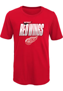 Detroit Red Wings Youth Red Frosty Center Short Sleeve T-Shirt