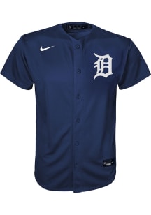 Nike Detroit Tigers Boys Navy Blue Alt 1 Blank Replica Baseball Jersey