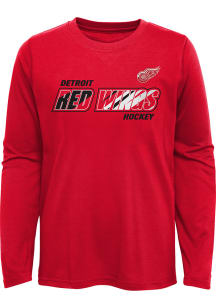 Detroit Red Wings Boys Red Rink Reimagined Long Sleeve T-Shirt