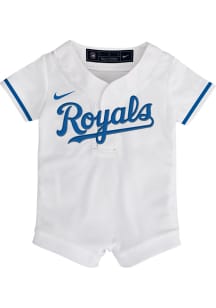 Nike Kansas City Royals Baby White Home Blank Replica Romper Jersey Baseball Jersey