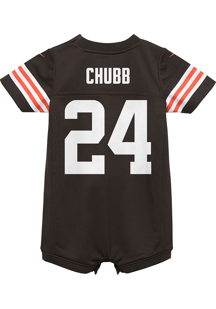 Nick Chubb Cleveland Browns Baby Brown Nike Home Romper Football Jersey, Brown, 100% POLYESTER, Size 12M, Rally House