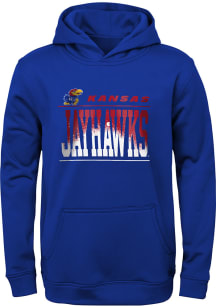 Kansas Jayhawks Youth Blue Play By Play Long Sleeve Hoodie