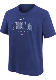 Nike Chicago Cubs Youth Blue Dri Fit Early Work Short Sleeve T-Shirt