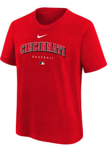 Nike Cincinnati Reds Youth Red Dri Fit Early Work Short Sleeve T-Shirt
