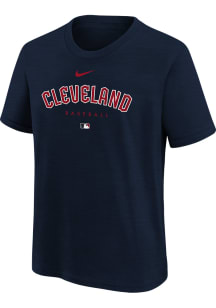 Nike Cleveland Guardians Youth Navy Blue Dri Fit Early Work Short Sleeve T-Shirt